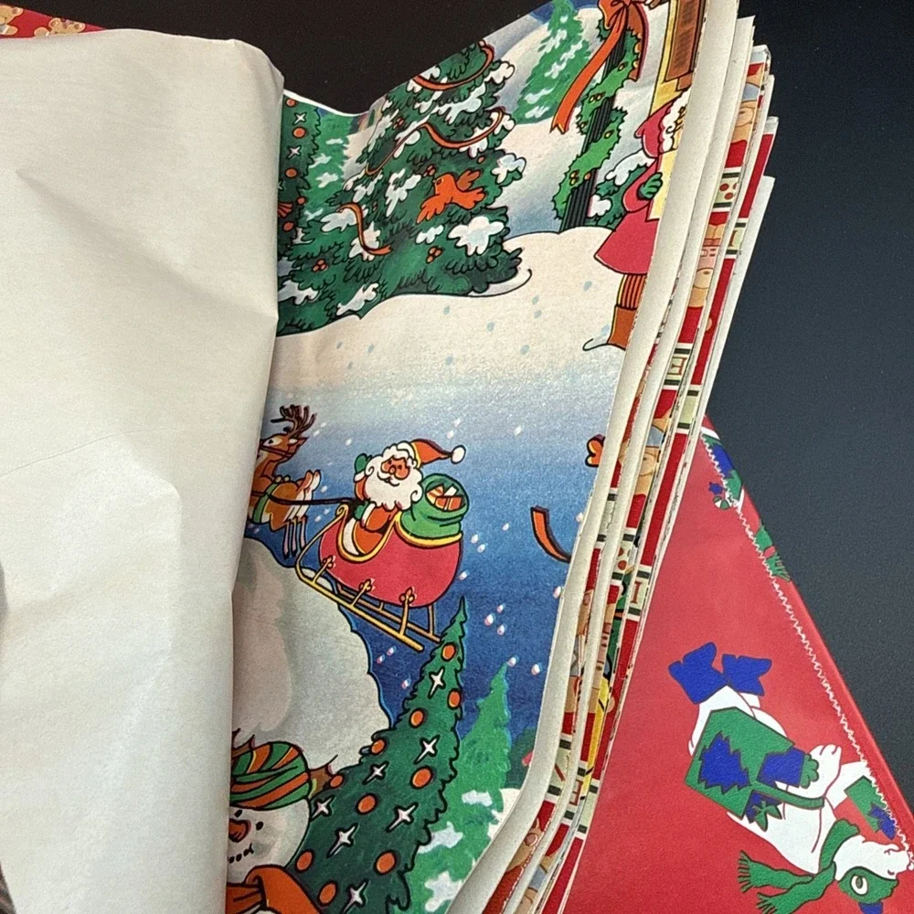 Vintage 1986 Artfaire Toy Wrapping Paper‎ Kit Paper And Bows